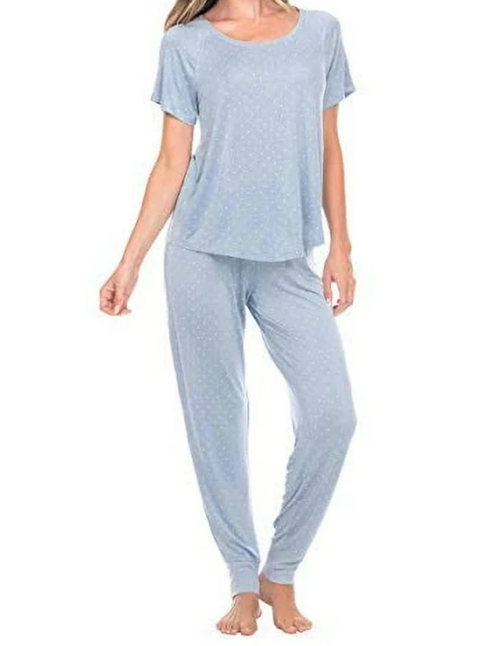 Honeydew Womens 2-Piece Jersey Pajama/Lounge Set (Blue Jay Dot), Medium - NWT